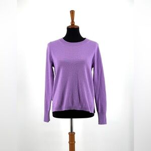 J. Crew Lavender 100% Cashmere  Crewneck Sweater Size M